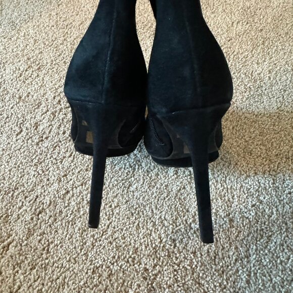 Jeffrey Campbell Pointed Toe High Heel Black Suede Ankle Booties - Picture 7 of 15